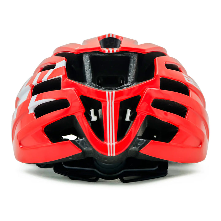 Bepositive Guardian 5.2 cycling red helmet in a  white background backview