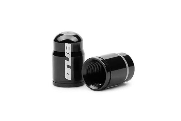 GUB bicycle valve caps schrader/presta black front and back view