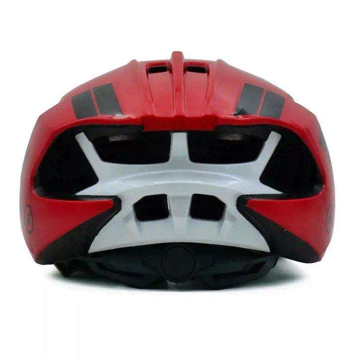 Hjc furion cycling helmet red back view