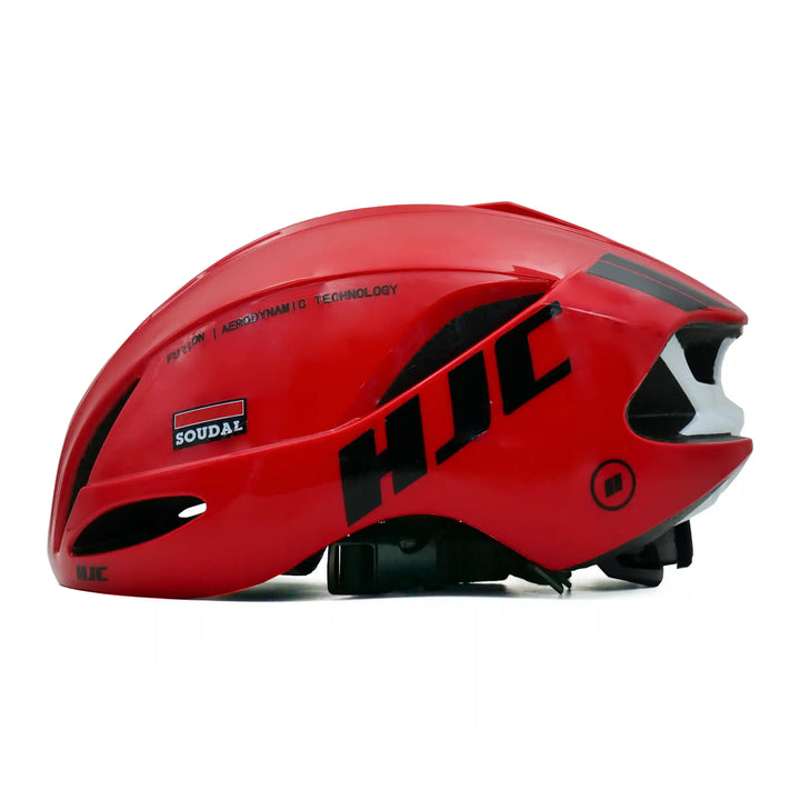 Hjc furion cycling helmet red side view