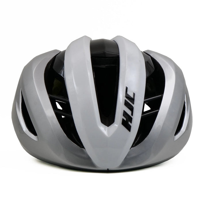 Hjc Valeco Bicycle Helmet silver white front view