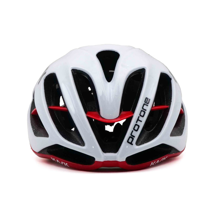 Kask Protone Cycling Helmet white red front view