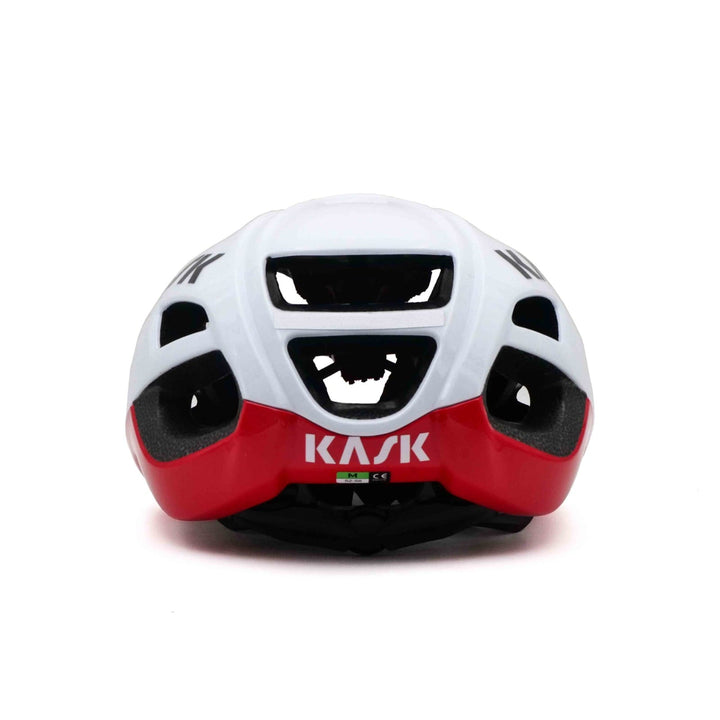 Kask Protone Cycling Helmet white red back view