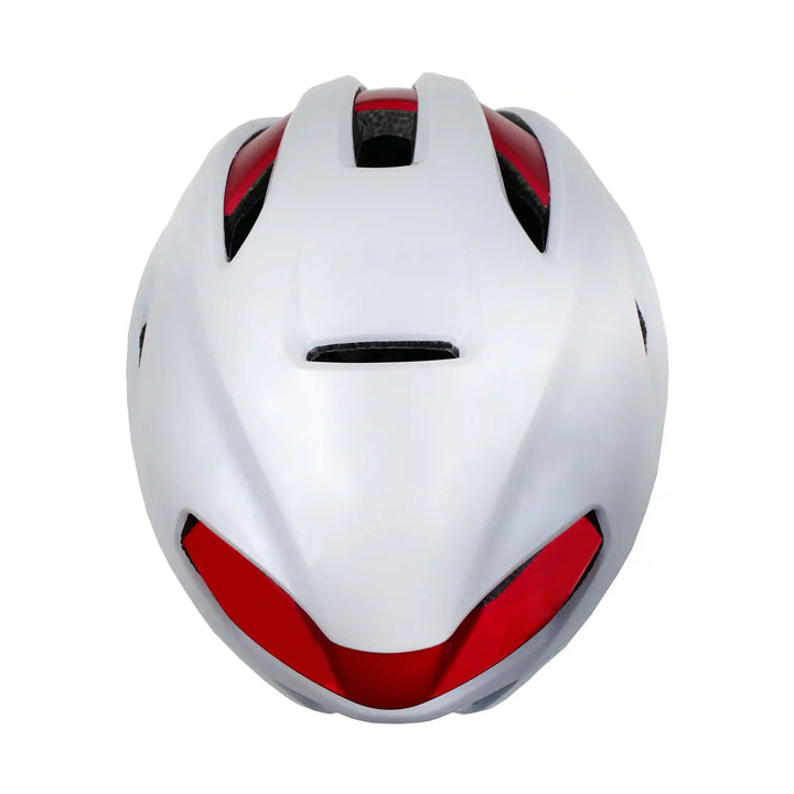 Odyssey Bicycle Helmet white red top view