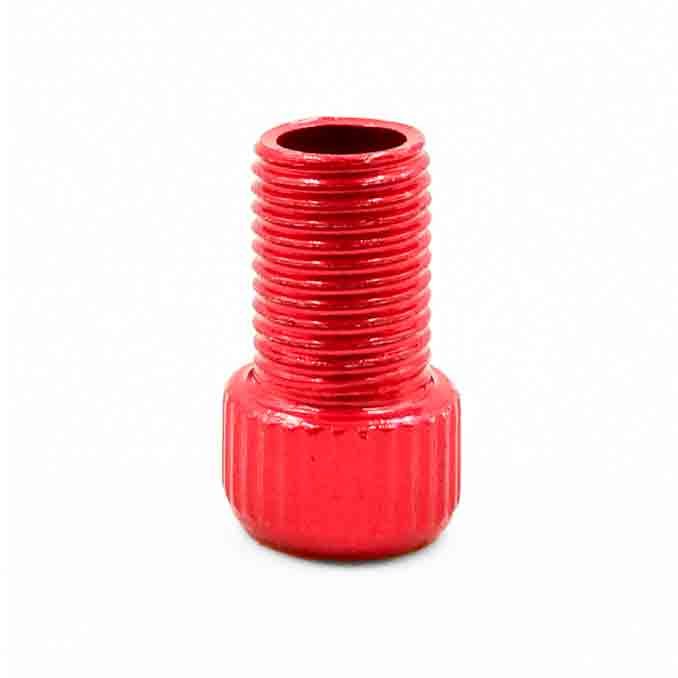 Presta Valve Adapter (Presta to Schrader Converter) red full view