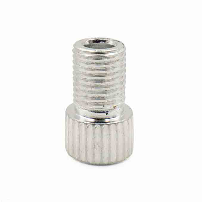 Presta Valve Adapter (Presta to Schrader Converter) silver full view