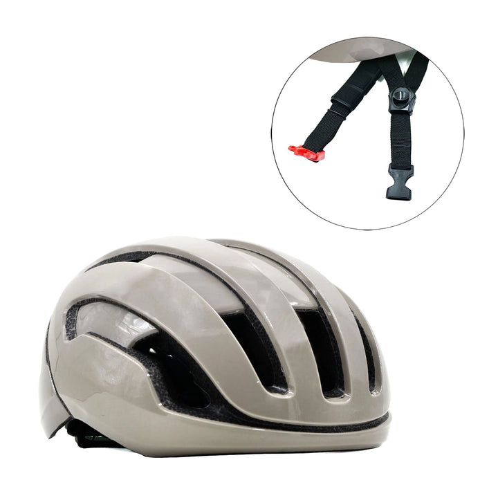 Recon bicycle helmet grey strap view