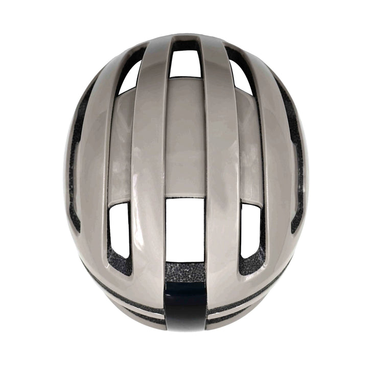 Recon bicycle helmet grey top view