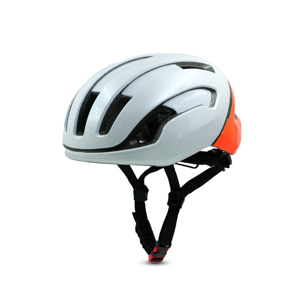 Recon bicycle helmet grey orange full view