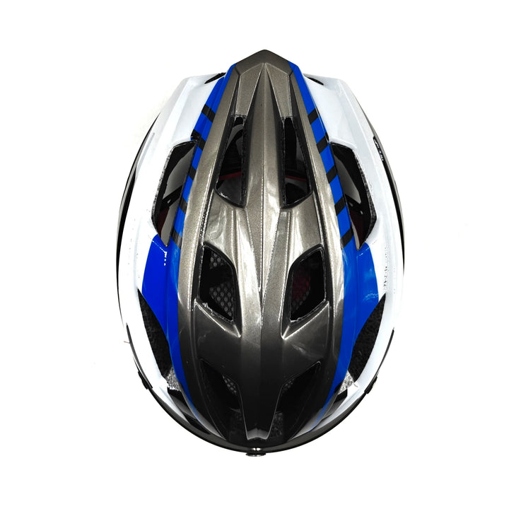 RideShield Cycling Helmet white blue top view