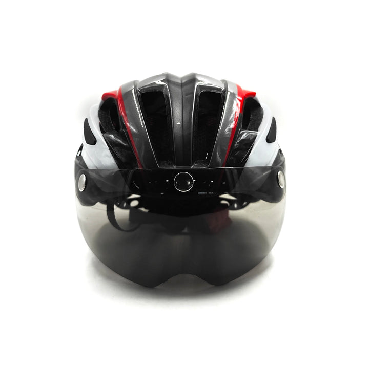 RideShield Cycling Helmet white red front view