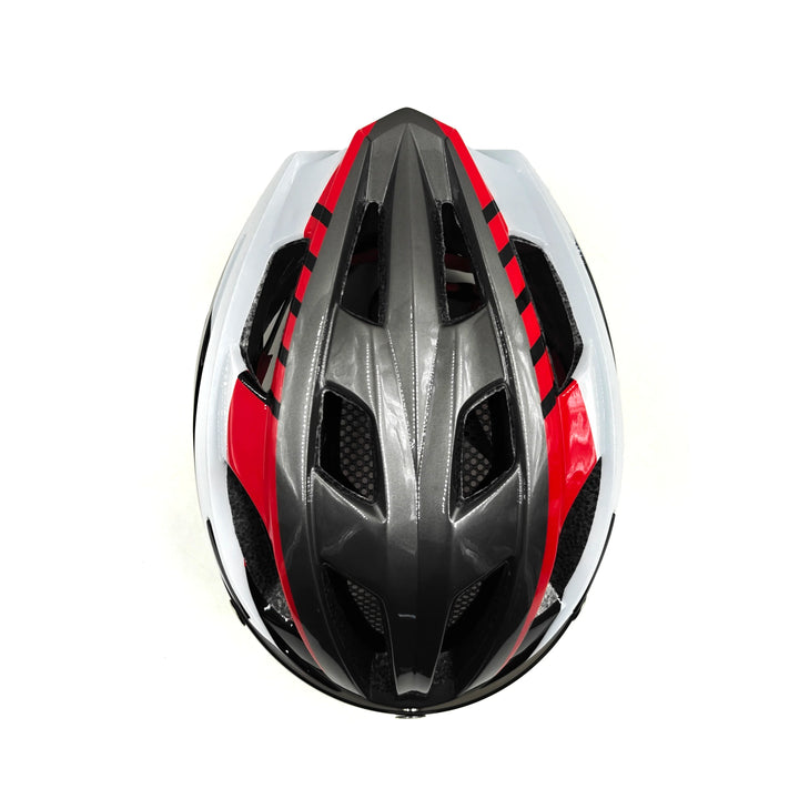 RideShield Cycling Helmet white red top view