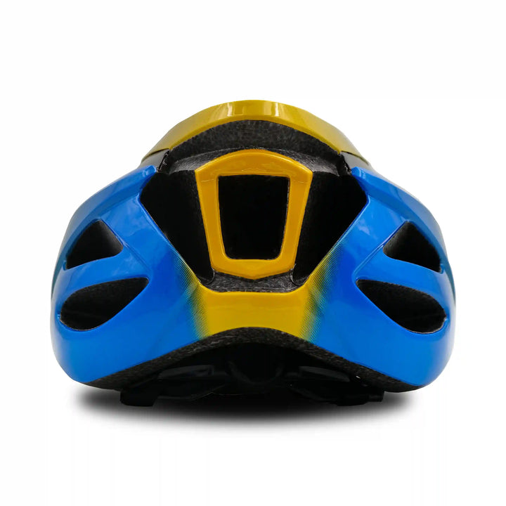 rio cycling helmet blue yellow back view