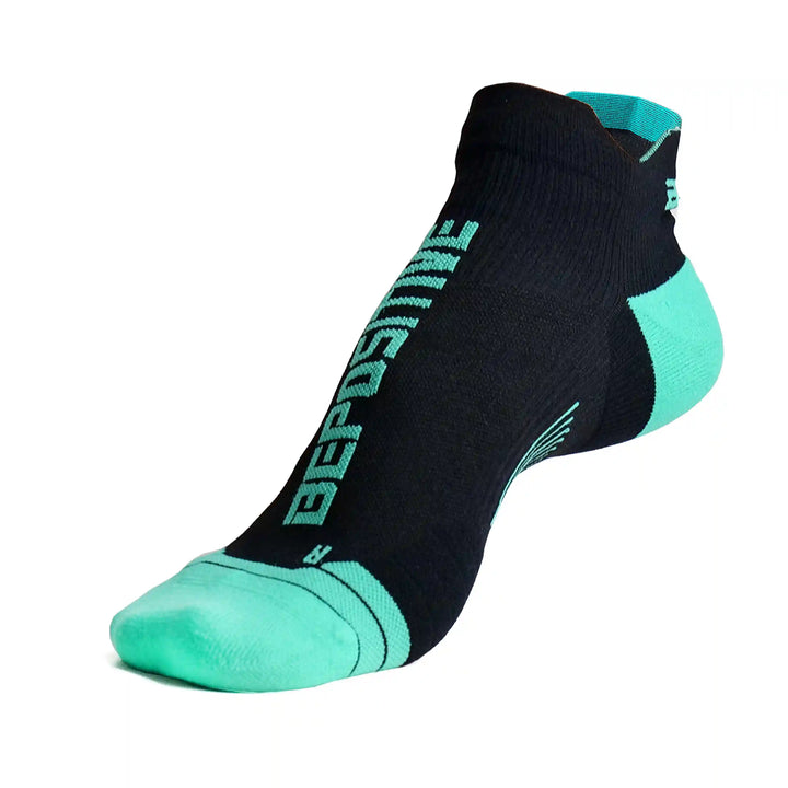 Bepositive Sports Ankle Socks black blue left side view