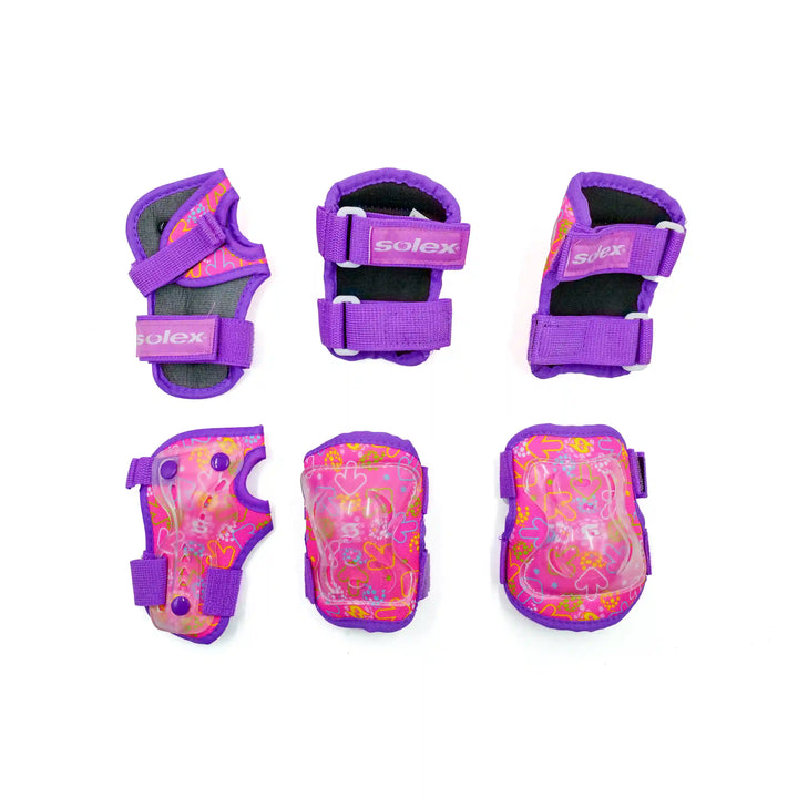 solex protective gear pink purple all pads view