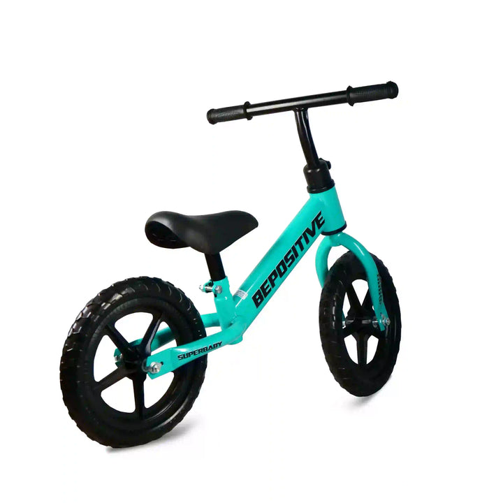 Superbaby Kids Balance Bike turquoise blue back view
