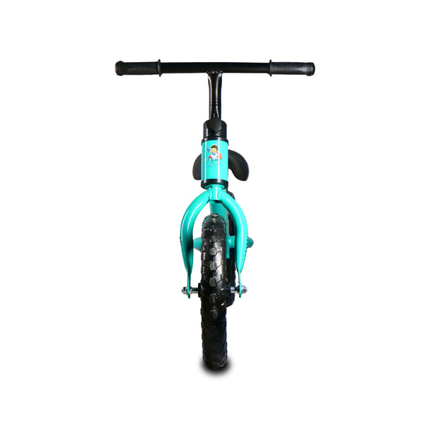 Superbaby Kids Balance Bike turquoise blue front view
