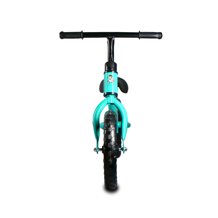 Superbaby Kids Balance Bike turquoise blue front view
