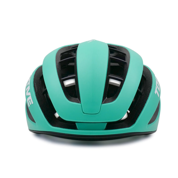 torque cycling helmet turquoise blue front side view