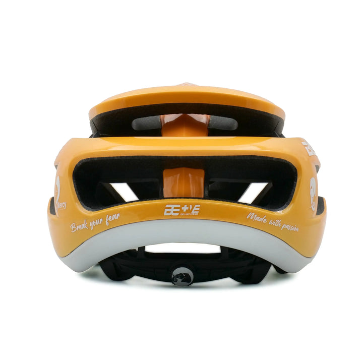 torque cycling helmet orange back side view