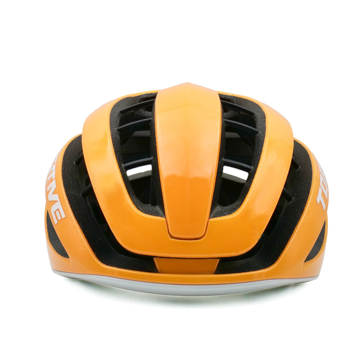 torque cycling helmet orange front side view