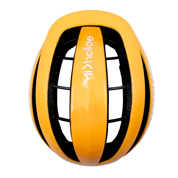 torque cycling helmet orange top side view