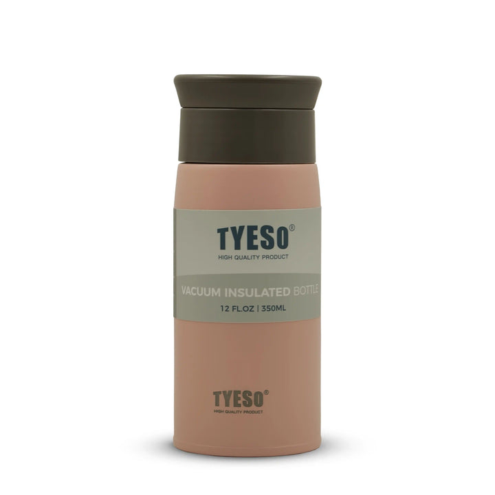 pink colour Vacuum insulated bottle with 'TYESO' branding on a white background