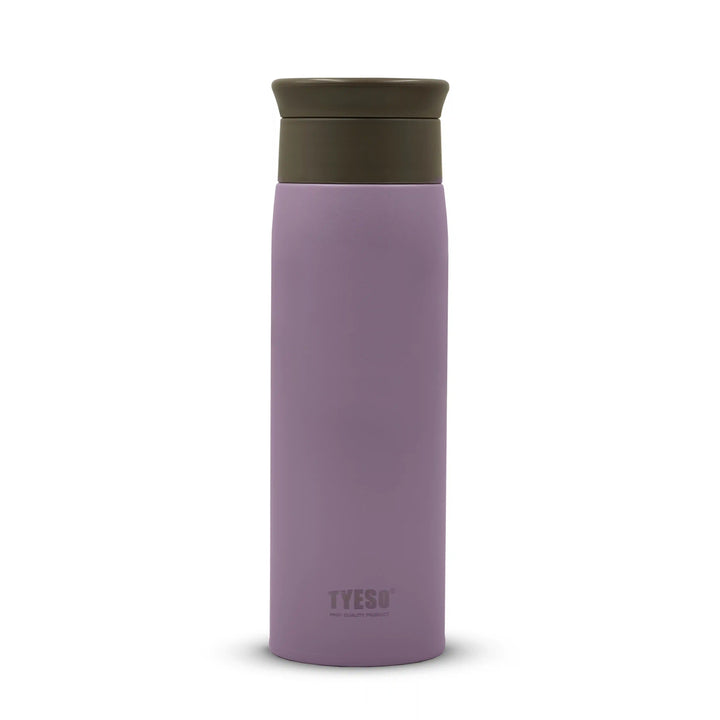 Purple TYESO insulated bottle with a dark green lid on a white background