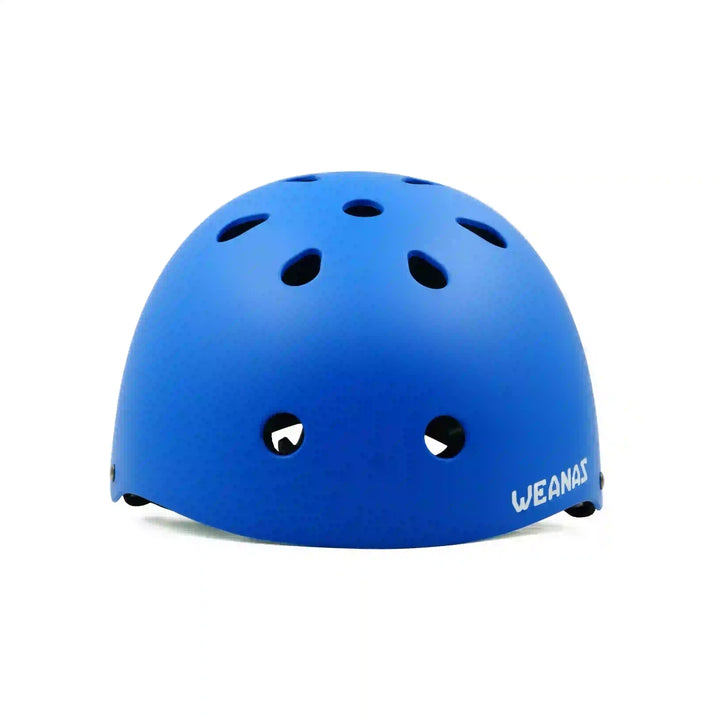 Weanas Skating Helmet & Protective Gear Set blue front view
