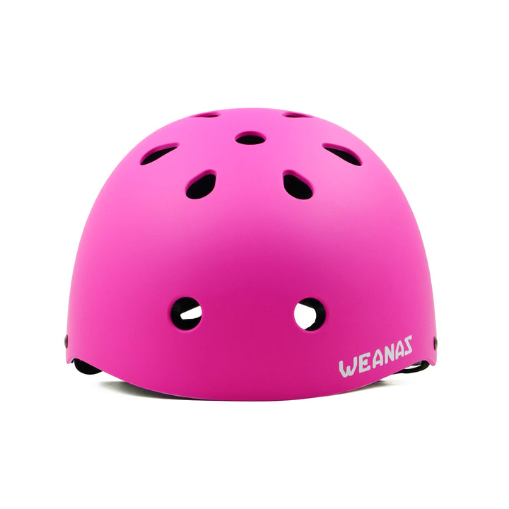 Weanas Skating Helmet & Protective Gear Set pink helmet front view
