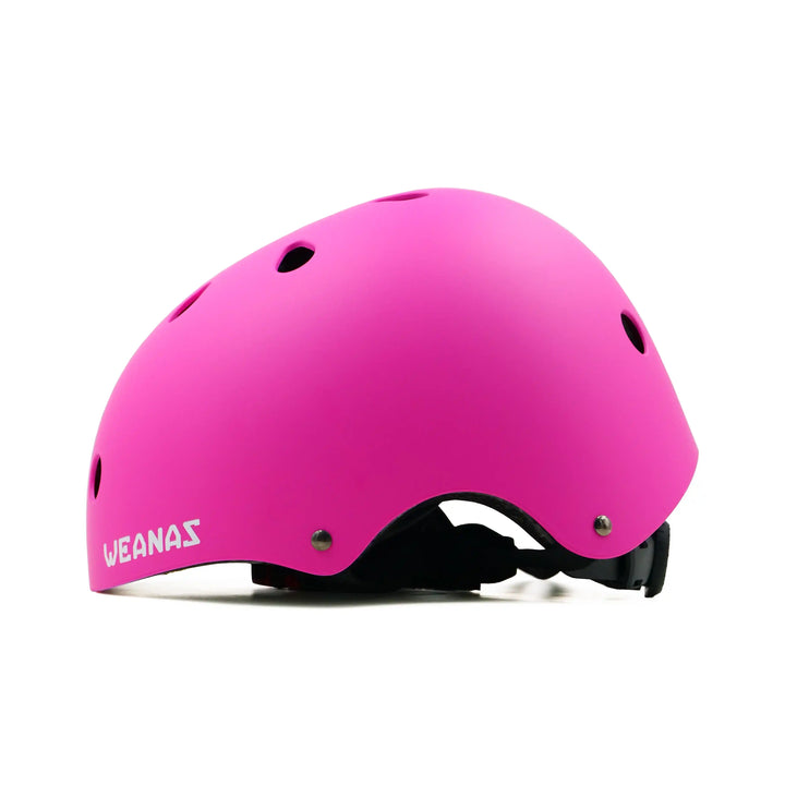 Weanas Skating Helmet & Protective Gear Set pink left side view
